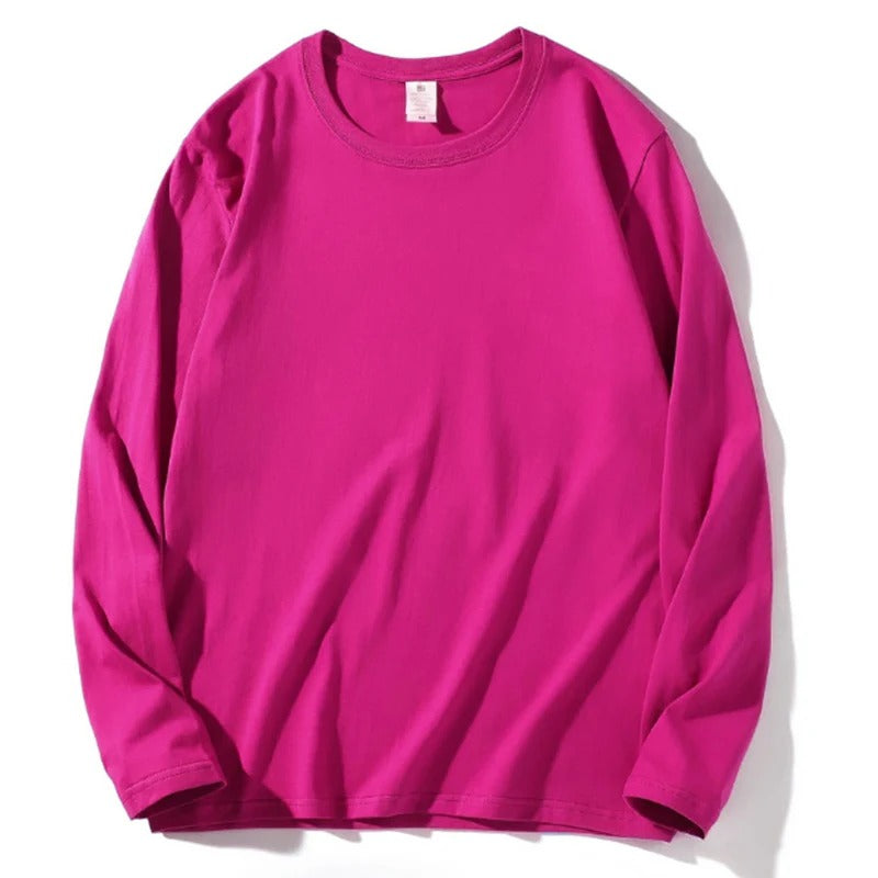 2024 Autumn Women’s Cotton Long Sleeve T-Shirt | Casual Round Neck Loose Fit Daily Top – USA